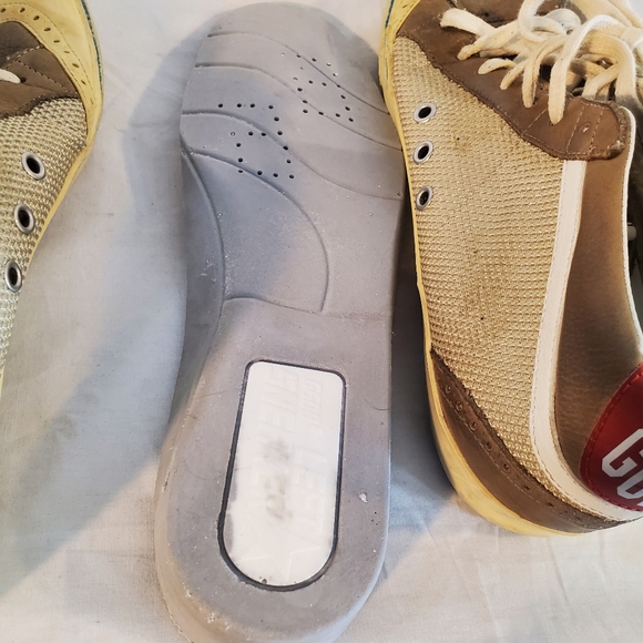 Golden Goose Men's 42/9 Mid Star Beige mesh Dove Gray Nubuck and Yellow star. - Picture 6 of 12